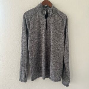 Men's Zella Grey & Black Half Zip Pullover Long Sleeve